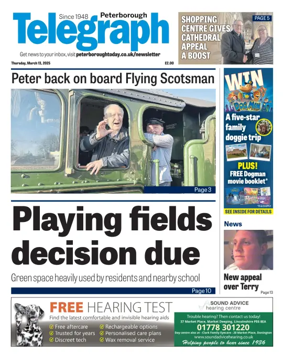 Cover of The Peterborough Evening Telegraph