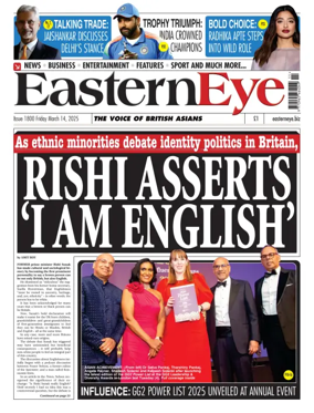 Cover of Eastern Eye (UK)