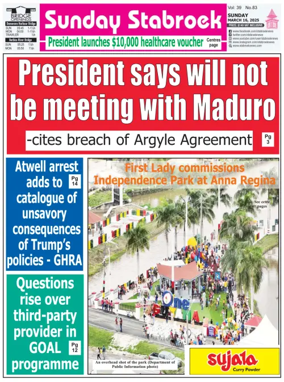 Cover of Stabroek News Sunday