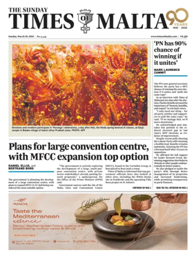 Cover of The Sunday Times of Malta