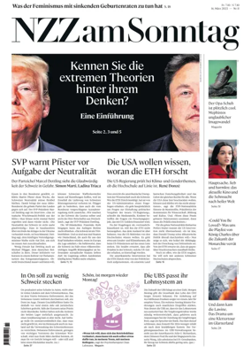 Cover of Neue Zurcher Zeitung Sunday