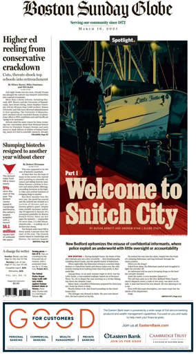 Cover of Boston Sunday Globe