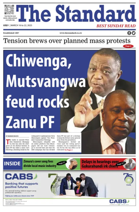 Cover of The Standard (Zimbabwe)