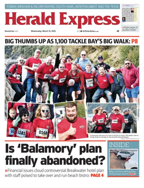 Cover of Herald Express (Torbay, Brixham & South Hams Edition)