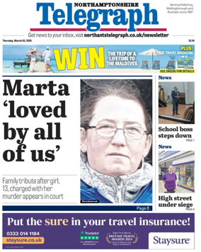 Cover of Northants Evening Telegraph