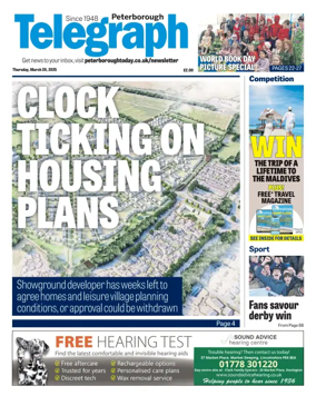 Cover of The Peterborough Evening Telegraph