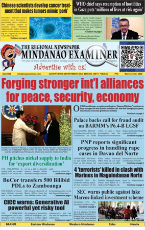 Cover of The Mindanao Examiner Regional Newspaper