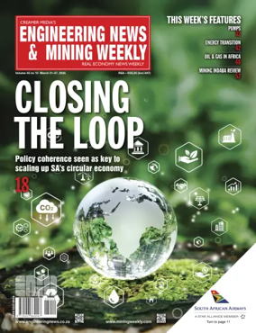 Cover of Engineering News and Mining Weekly