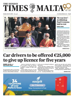 Cover of The Sunday Times of Malta