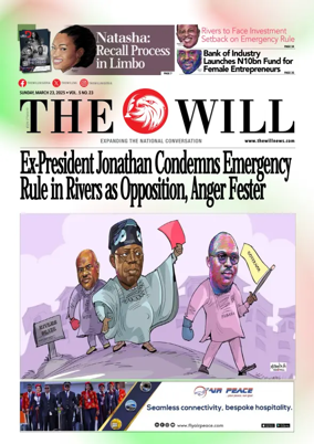 Cover of THEWILL NEWSPAPER