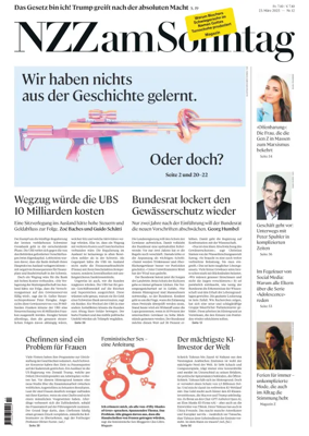 Cover of Neue Zurcher Zeitung Sunday