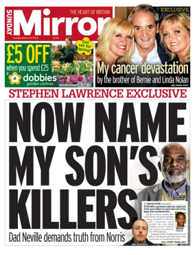 Cover of Sunday Mirror