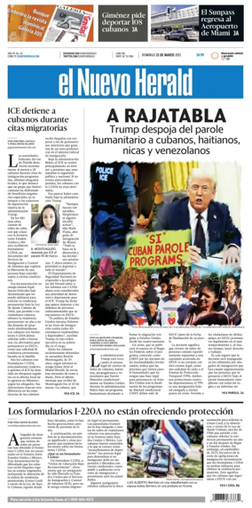 Cover of El Nuevo Herald (Sunday)