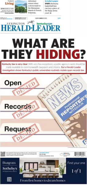 Cover of Lexington Herald-Leader (Sunday)