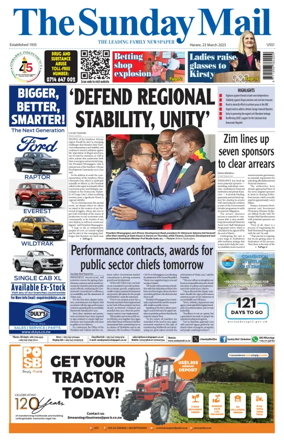 Cover of The Sunday Mail (Zimbabwe)