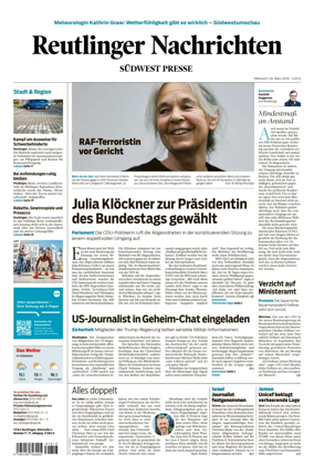 Cover of Reutlinger Nachrichten