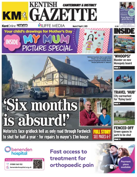 Cover of Kentish Gazette Canterbury & District