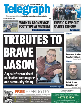 Cover of The Peterborough Evening Telegraph