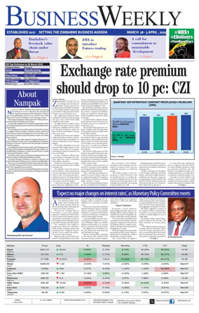 Cover of Business Weekly (Zimbabwe)