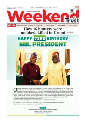 Cover of Weekly Trust