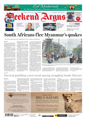 Cover of Weekend Argus (Saturday Edition)