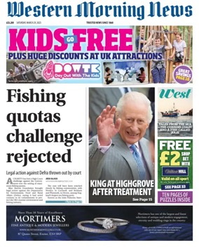 Cover of Western Morning News (Saturday)