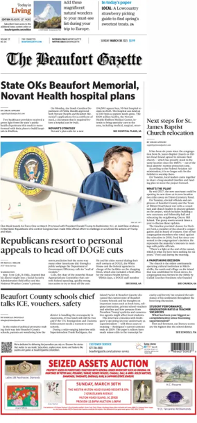 Cover of Beaufort Gazette (Sunday)