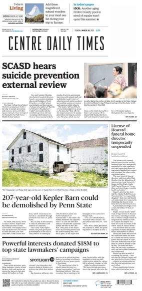 Cover of Centre Daily Times (Sunday)