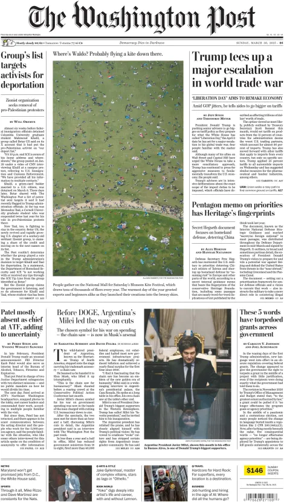 Cover of The Washington Post Sunday