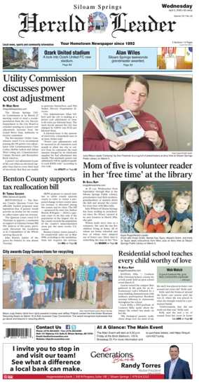 Cover of Siloam Springs Herald Leader