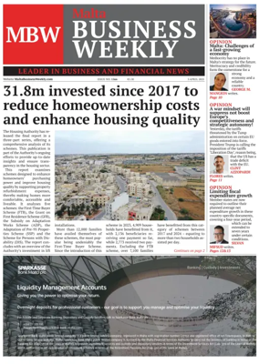 Cover of The Malta Business Weekly