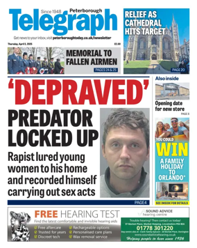 Cover of The Peterborough Evening Telegraph