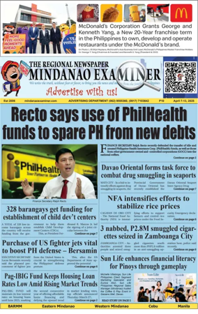 Cover of The Mindanao Examiner Regional Newspaper