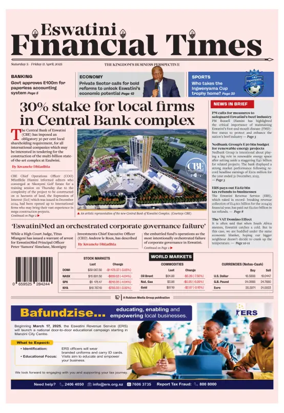 Cover of Eswatini Financial Times