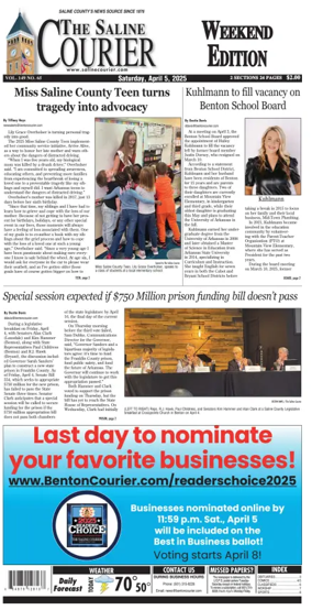 Cover of The Saline Courier Weekend