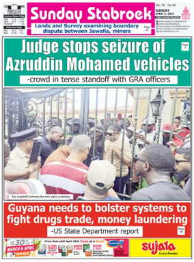 Cover of Stabroek News Sunday