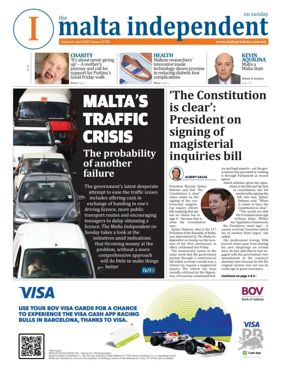 Cover of The Malta Independent on Sunday