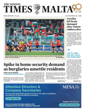 Cover of The Sunday Times of Malta