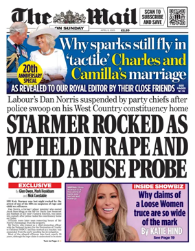 Cover of The Mail on Sunday