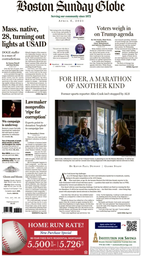 Cover of Boston Sunday Globe