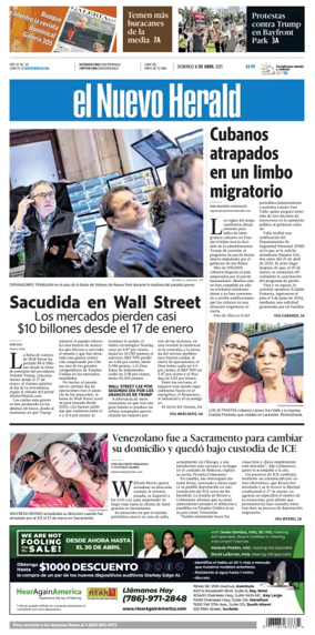 Cover of El Nuevo Herald (Sunday)