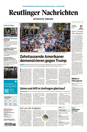 Cover of Reutlinger Nachrichten