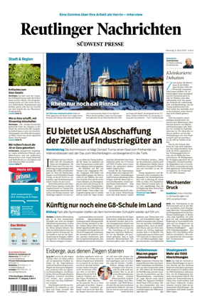 Cover of Reutlinger Nachrichten