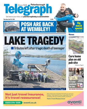 Cover of The Peterborough Evening Telegraph