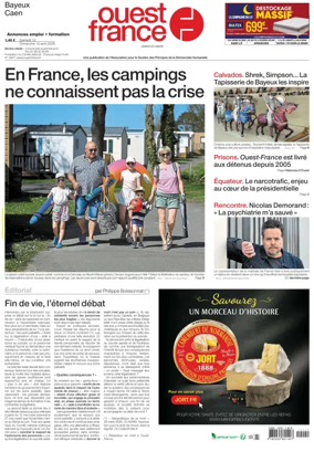 Cover of Ouest France (Bayeux / Caen)