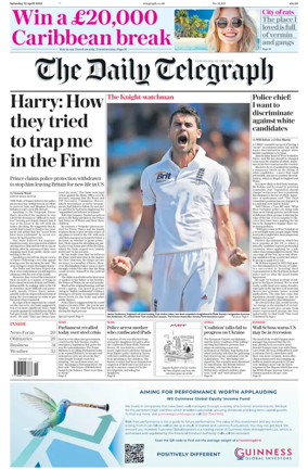 Cover of The Daily Telegraph - Saturday