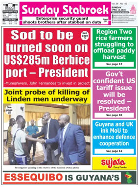 Cover of Stabroek News Sunday