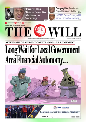 Cover of THEWILL NEWSPAPER
