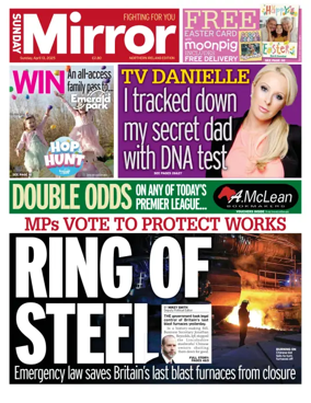 Cover of Sunday Mirror (Northern Ireland)