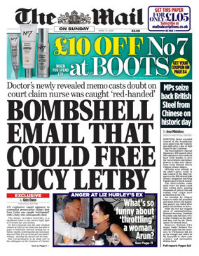 Cover of The Mail on Sunday